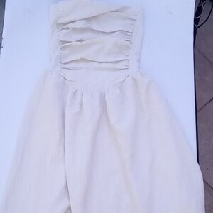 Fantastic Fawn Cream Sundress with Strapless Neckline and Sleeveless Design